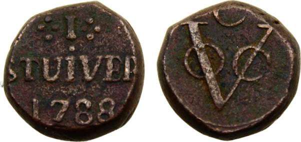 Sri Lanka  Ceylon Dutch colony 1788 1 Stuiver 